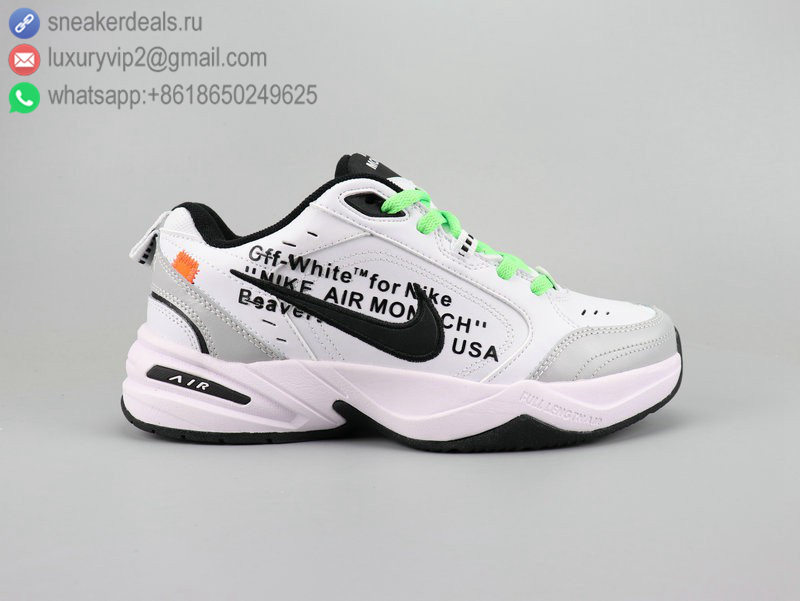 OFF-WHITE X NIKE AIR MONARCH IV WHITE LEATHER MEN RUNNING SHOES